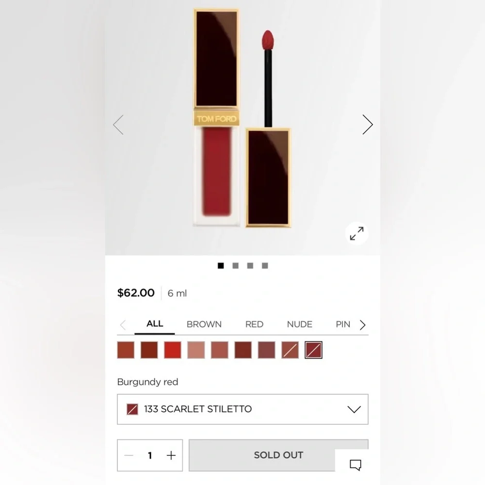 NEW Tom Ford Liquid Lip Luxe Matte Lipstick-133 SCARLET STILETTO